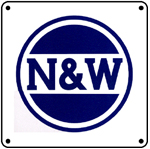 N&W Blue Logo 6x6 Tin Sign