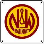 N&W Railway Logo 6x6 Tin Sign