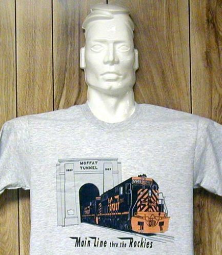 Rio Grande Thru the Rockies Main Line T Shirt Vintage Logo 